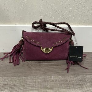 Nanette Lepore | Women's Collette Crossbody Black Suede W/Tassles